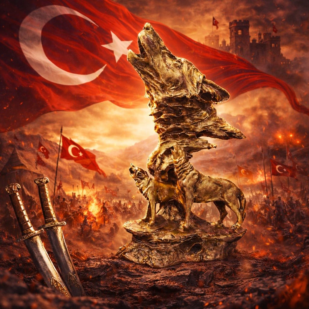 Üçlü Kurt Figürlü Biblo – Kurtlar & Kurt Başı | Dekoratif Güç Simgesi | 30 cm, biblo, at figürü, figür, dekoratif, 30 cm – kullanım görseli – Nakkaş Payidar