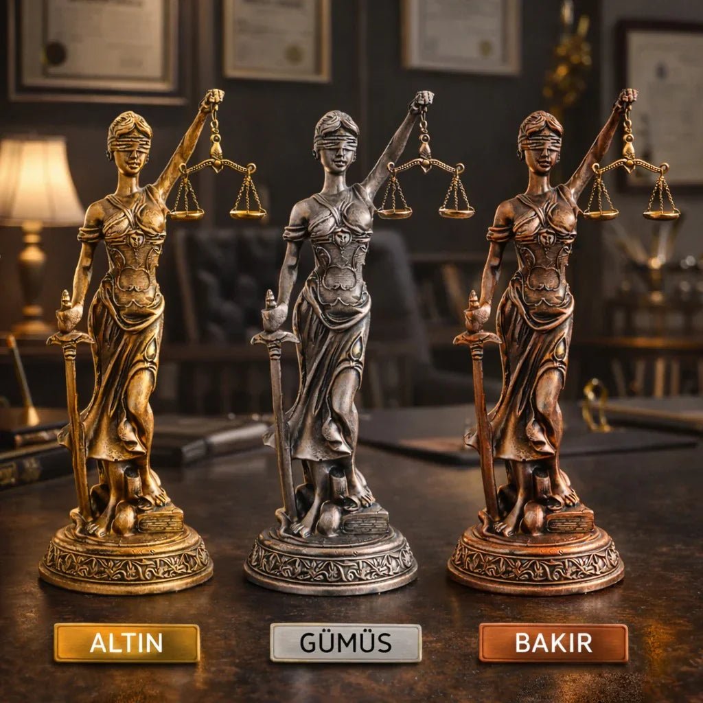 Adalet Terazili Kadın Biblo – Dekoratif Adalet Heykeli | 44 cm, heykel, biblo, at figürü, dekoratif, 44 cm – taban detayı – Nakkaş Payidar