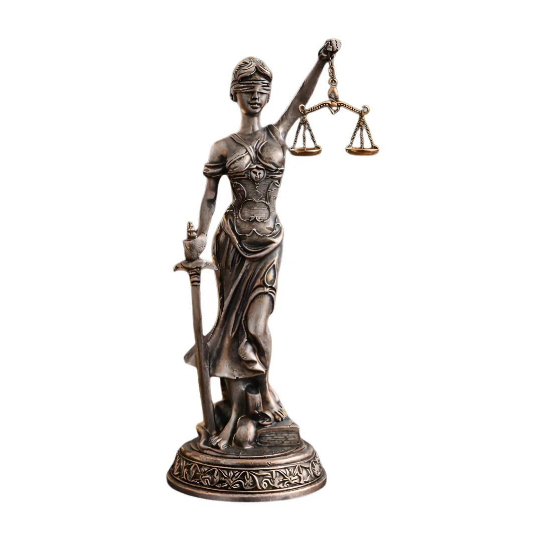 Adalet Terazili Kadın Biblo – Dekoratif Adalet Heykeli | 44 cm, heykel, biblo, at figürü, dekoratif, 44 cm – arka görünüm – Nakkaş Payidar
