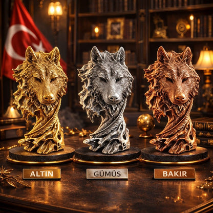 Kurt Başı Biblo – Dekoratif Güç & Liderlik Simgesi | 30 cm, biblo, at figürü, dekoratif, 30 cm – ambalaj görünümü – Nakkaş Payidar