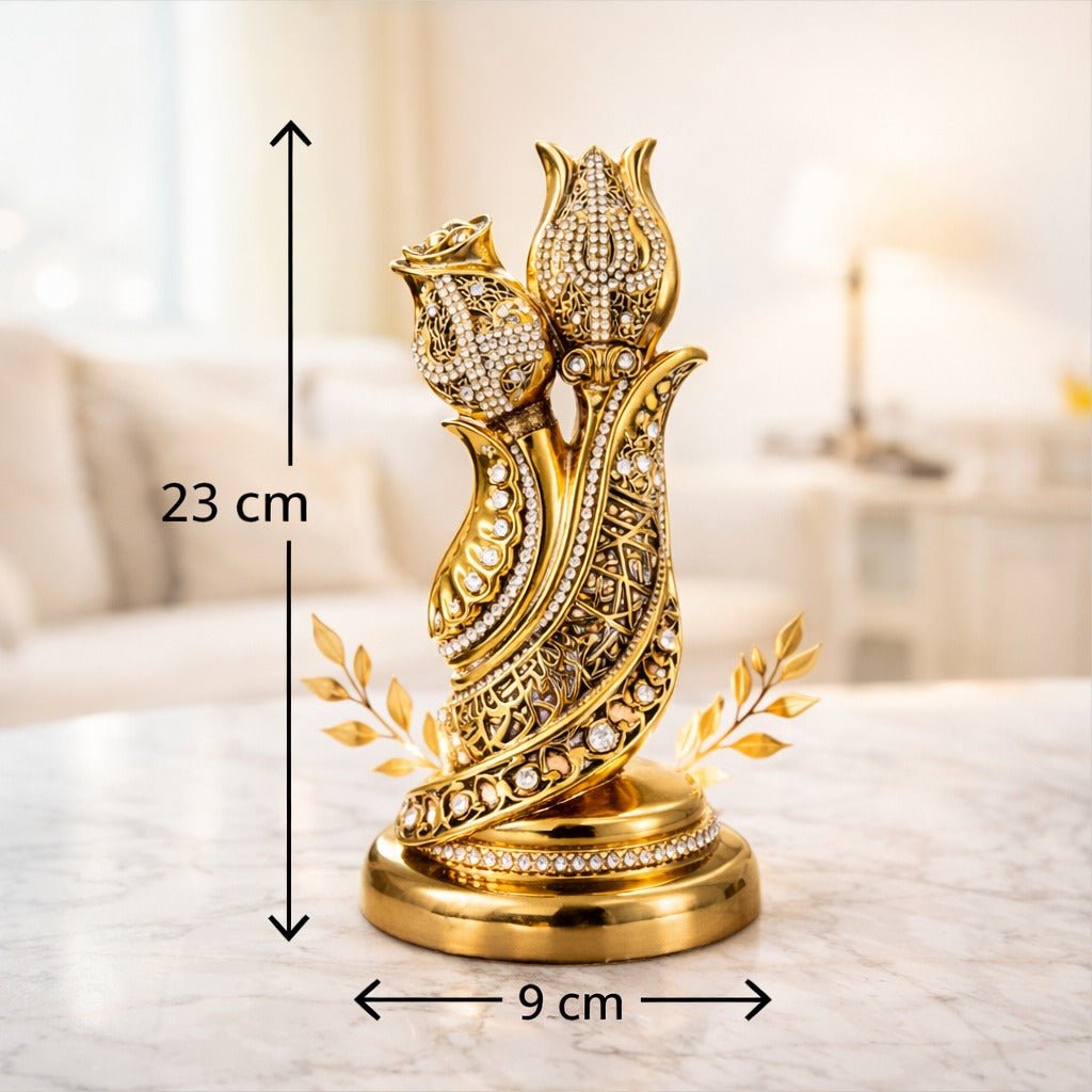 Lale Figürlü Biblo – Dekoratif Zarif Tasarım | 23 cm, taş, biblo, at figürü, figür, dekoratif, 23 cm – yakın plan detay – Nakkaş Payidar