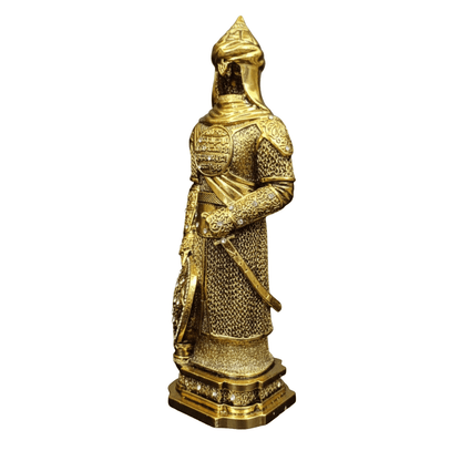 Selahattin Eyyübî Zırhı Biblo – İhlas Suresi & Kelime-i Tevhit Detaylı | 32 cm, biblo, at figürü, 32 cm – arka görünüm – Nakkaş Payidar