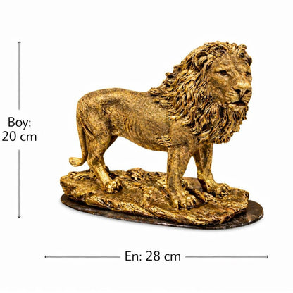 Aslan Figürlü Biblo – Dekoratif Güç Simgesi | Altın, Gümüş & Bakır | 20 x 28 cm, altın kaplama, gümüş kaplama, bakır, biblo, at figürü, aslan figürü, figür, dekoratif, 20 x 28 cm – yakın plan detay – Nakkaş Payidar