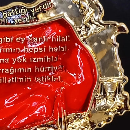 İsimli Kabartmalı Türkiye Haritası – Kurtuluş Savaşı Temalı, İstiklal Marşı Detaylı | 18 x 30  cm, taş, harita, 18 x 30  cm – ambalaj görünümü – Nakkaş Payidar