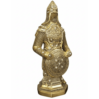 Fatih Sultan Mehmet Zırhı Biblo – Fetih Suresi & Kelime-i Tevhit Detaylı | 22 cm, sultan figürü, biblo, at figürü, 22 cm – farklı renk/versiyon – Nakkaş Payidar