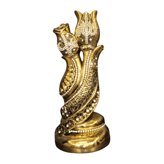 Lale Figürlü Biblo – Dekoratif Zarif Tasarım | 23 cm, taş, biblo, at figürü, figür, dekoratif, 23 cm – ön görünüm – Nakkaş Payidar