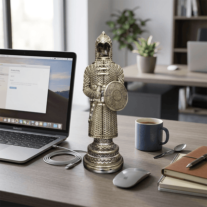 Gümüş Zırh Şövalye Biblo – Dekoratif Figür | 30 cm, gümüş kaplama, biblo, at figürü, figür, dekoratif, 30 cm – farklı renk/versiyon – Nakkaş Payidar