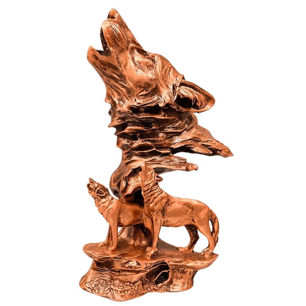 Üçlü Kurt Figürlü Biblo – Kurtlar & Kurt Başı | Dekoratif Güç Simgesi | 30 cm, biblo, at figürü, figür, dekoratif, 30 cm – farklı renk/versiyon – Nakkaş Payidar