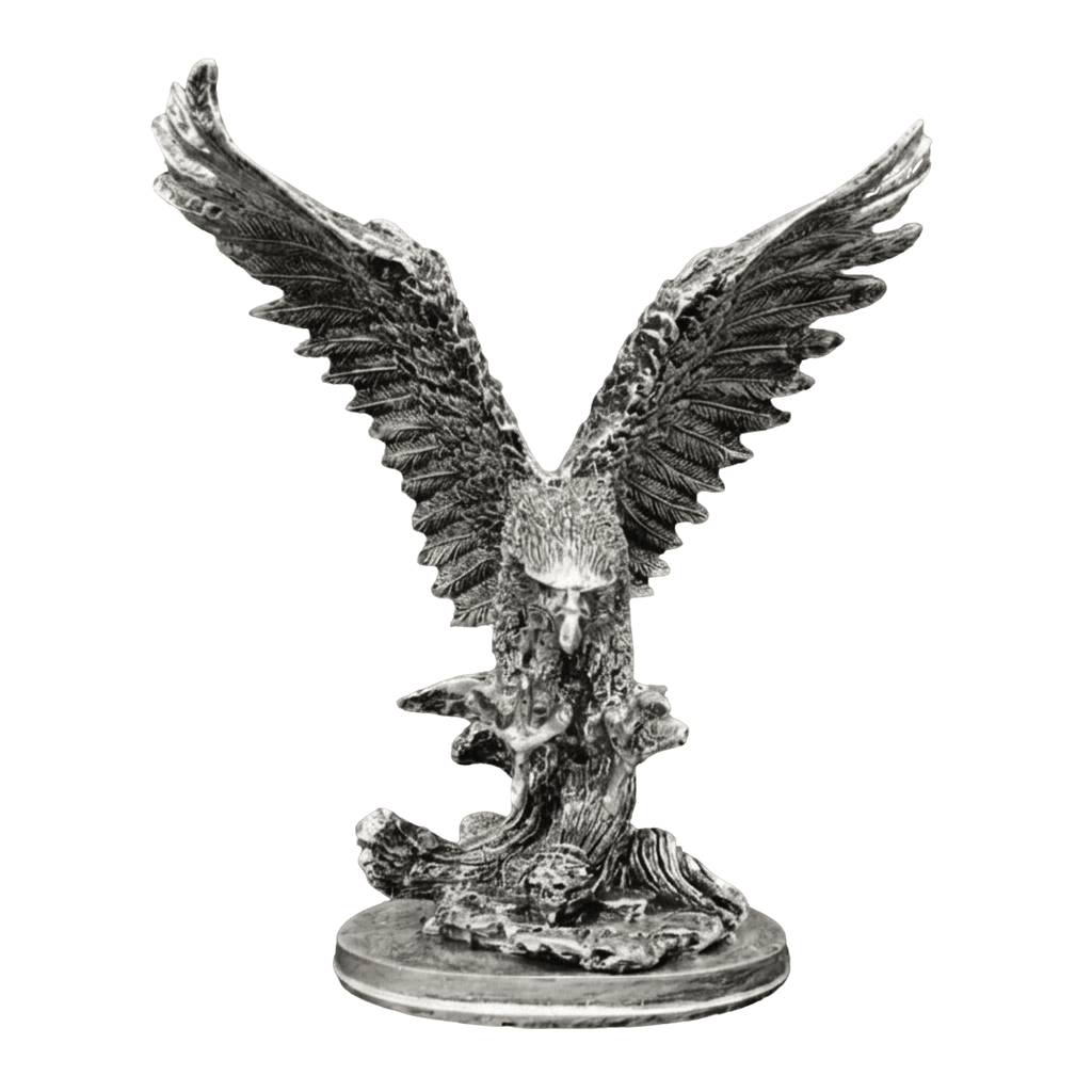 Avına Hamle Yapan Kartal Biblo – Dekoratif Güç & Özgürlük Simgesi | 30 cm, biblo, at figürü, kartal figürü, dekoratif, 30 cm – arka görünüm – Nakkaş Payidar