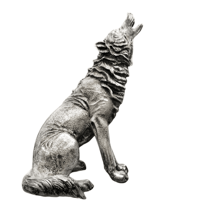 Özel tasarım Tam Boy Kurt Biblo – Dekoratif Güç & Özgürlük Simgesi | 25 cm, taş, biblo, at figürü, dekoratif, 25 cm – arka görünüm – Nakkaş Payidar