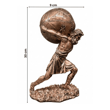 Dünyayı Sırtlayan İnsan Biblo – Dekoratif Güç & Sorumluluk Simgesi | 30 cm, biblo, at figürü, dekoratif, 30 cm – yakın plan detay – Nakkaş Payidar